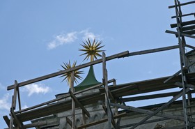 Le clocher en réfection