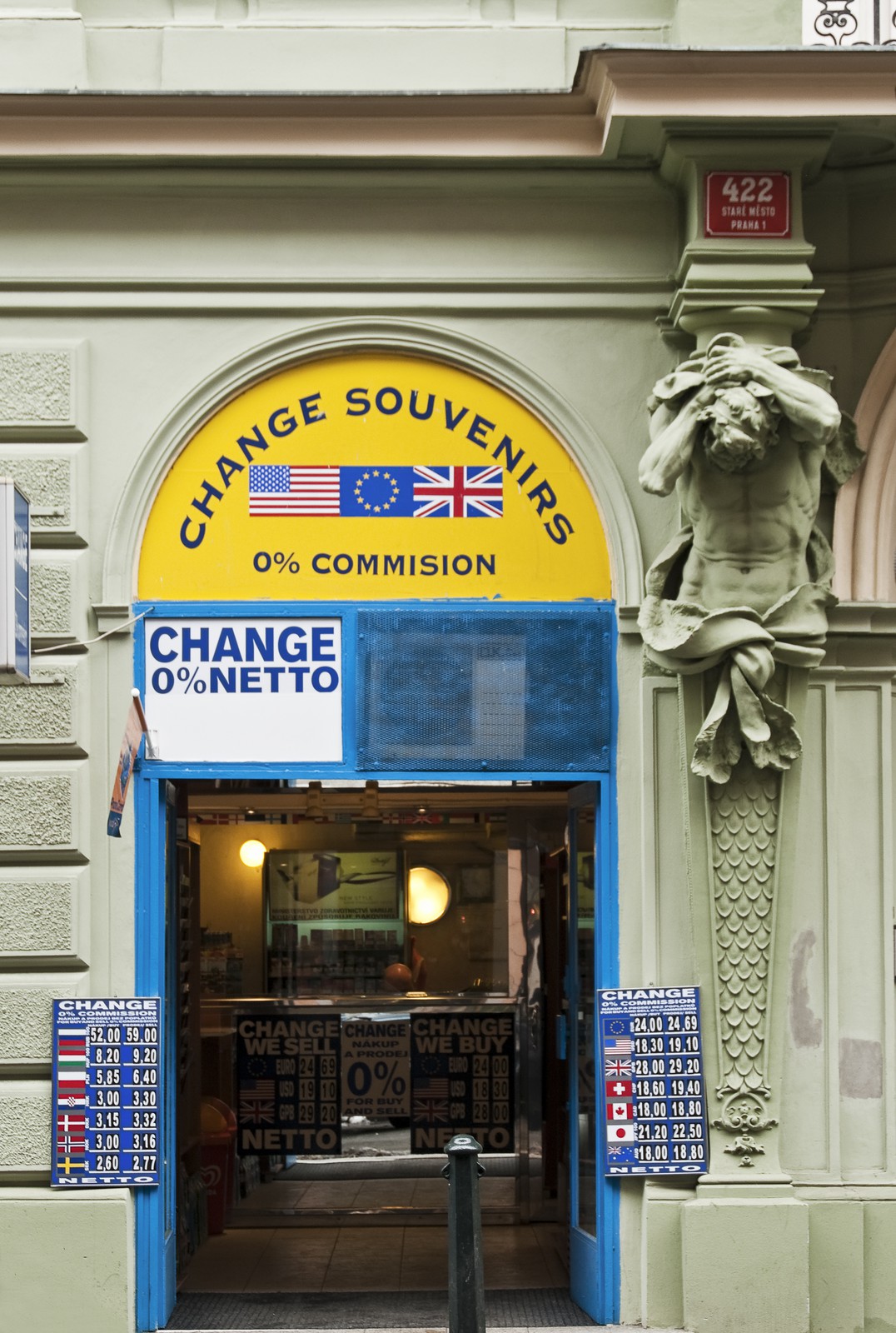 Boutique de change dans la Vieille Ville