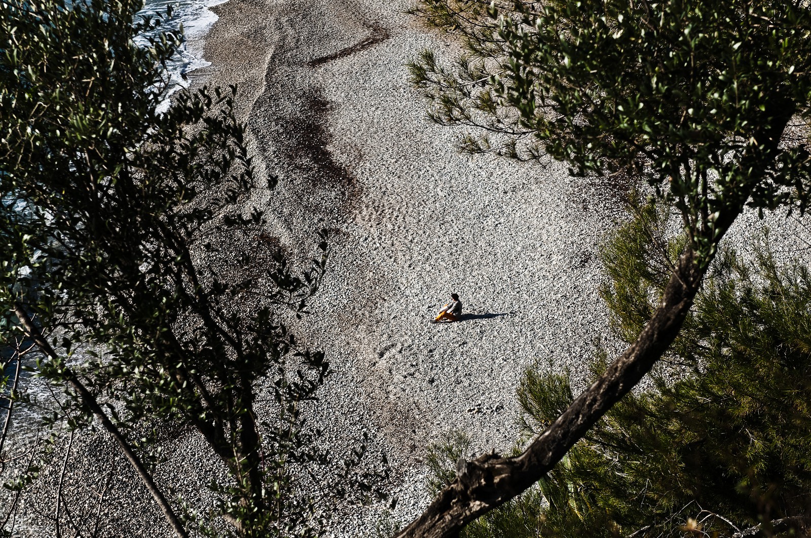 Sur la plage de Roquebrune