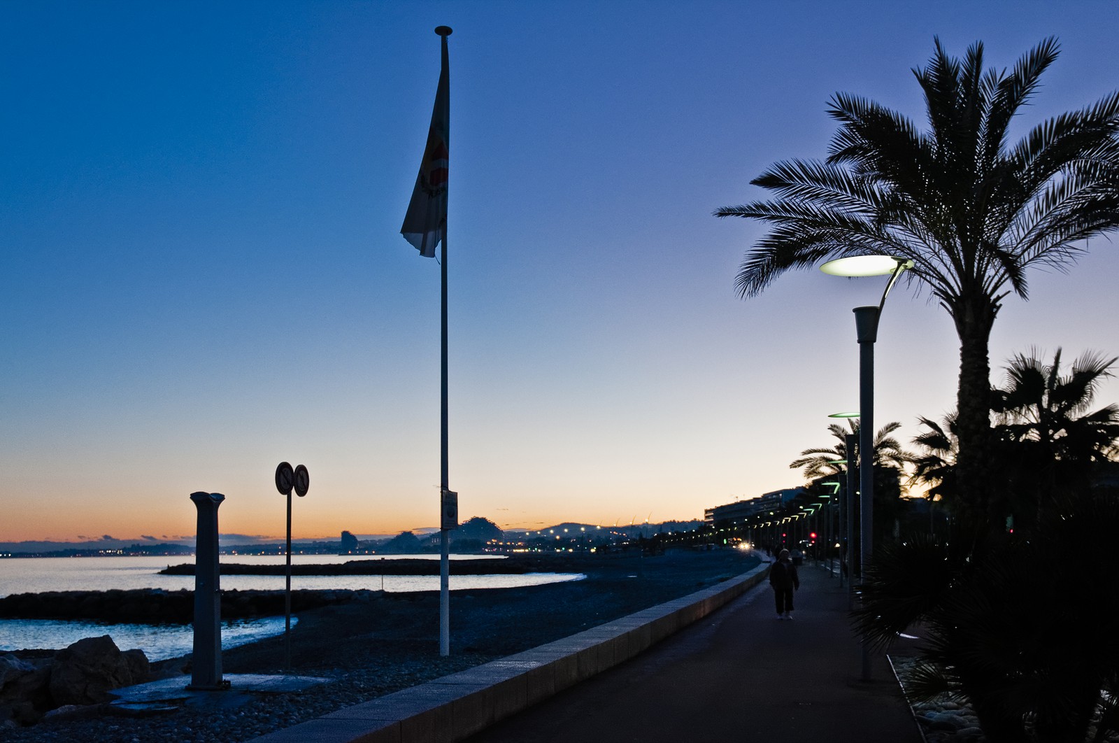Cagnes-sur-mer. Coucher de soleil.